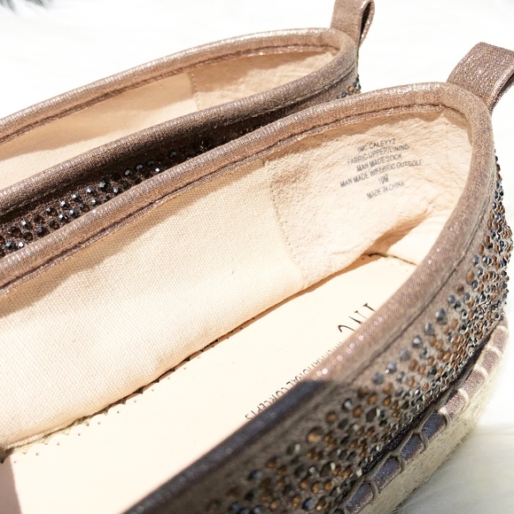 INC Metallic Rhinestone Platform Espadrilles NWOT - Picture 6 of 8
